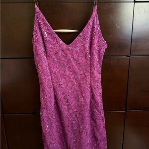 Elegant Pink Lace Dress